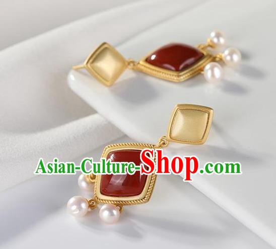 China National Enamel Earrings Traditional Cheongsam Ear Accessories