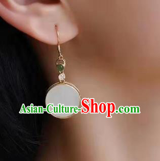 China Traditional Cheongsam Ear Accessories National Jade Earrings