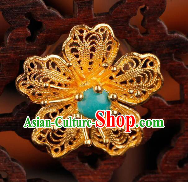 China National Qing Dynasty Earrings Traditional Cheongsam Filigree Peach Blossom Ear Accessories