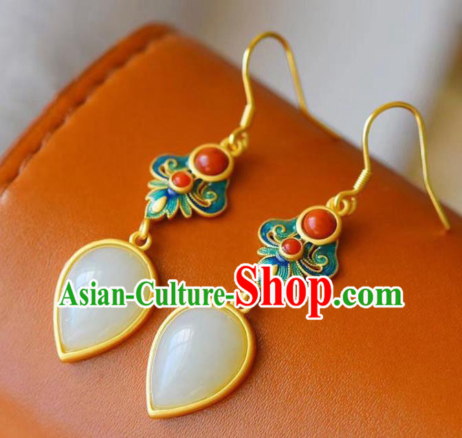 China Traditional Cloisonne Ear Jewelry Accessories National Cheongsam Earrings