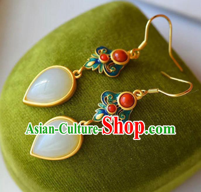 China Traditional Cloisonne Ear Jewelry Accessories National Cheongsam Earrings