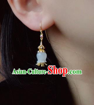 China Traditional Jade Convallaria Ear Jewelry Accessories Classical Cheongsam Earrings
