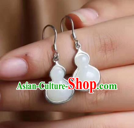 China Traditional Jade Cloud Ear Jewelry Accessories National Cheongsam Silver Earrings