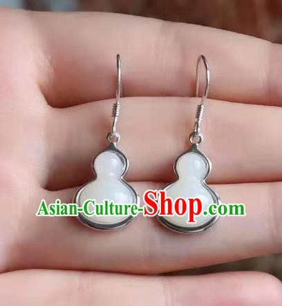 China Traditional Jade Cloud Ear Jewelry Accessories National Cheongsam Silver Earrings