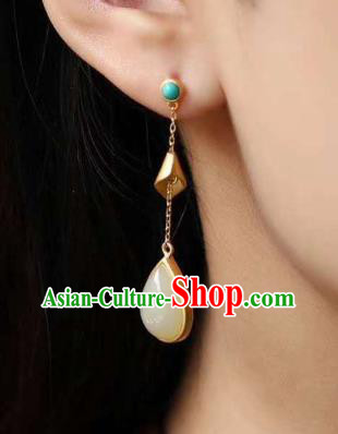 China Traditional Ear Jewelry Accessories National Cheongsam Jade Earrings