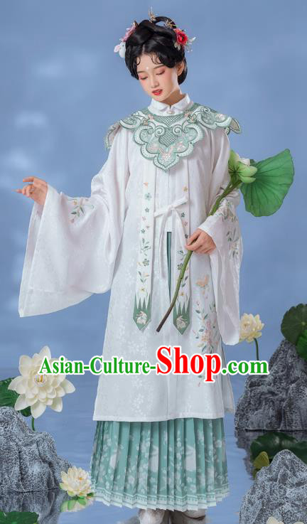 China Traditional Hanfu Dress Ancient Ming Dynasty Palace Lady Historical Clothing Full Set