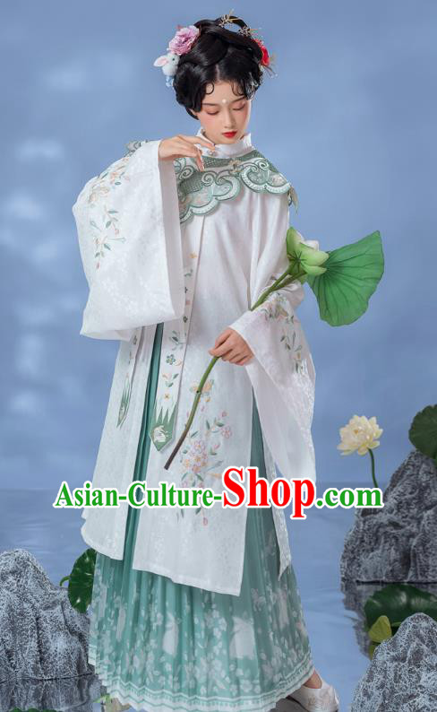 China Traditional Hanfu Dress Ancient Ming Dynasty Palace Lady Historical Clothing Full Set