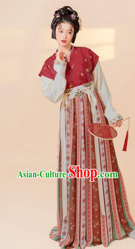 China Traditional Tang Dynasty Royal Princess Hanfu Dress Ancient Palace Beauty Historical Clothing