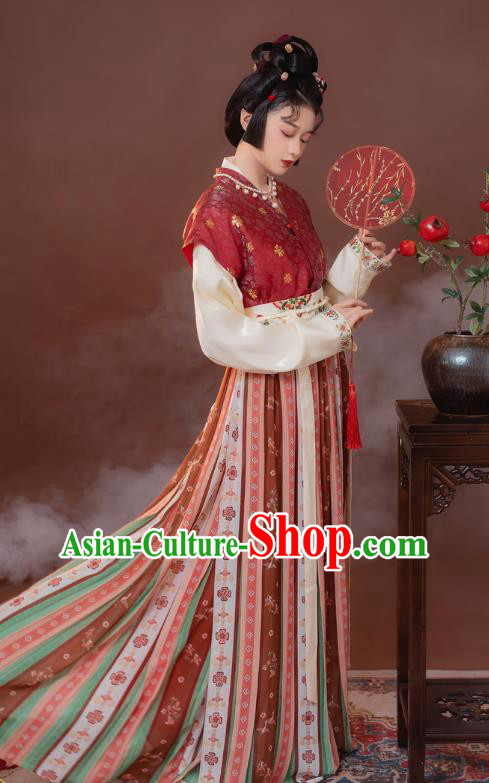 China Traditional Tang Dynasty Royal Princess Hanfu Dress Ancient Palace Beauty Historical Clothing