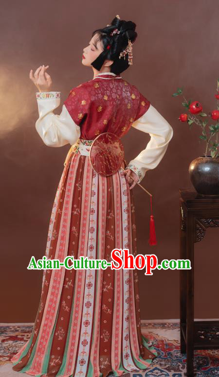 China Traditional Tang Dynasty Royal Princess Hanfu Dress Ancient Palace Beauty Historical Clothing