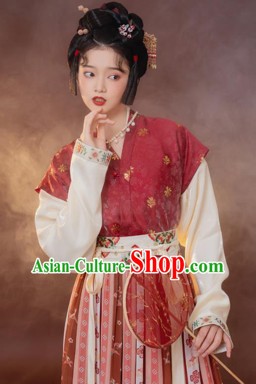 China Traditional Tang Dynasty Royal Princess Hanfu Dress Ancient Palace Beauty Historical Clothing