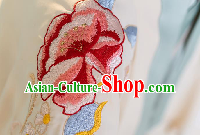 China Ancient Court Beauty Embroidered Hanfu Clothing Traditional Ming Dynasty Historical Costumes