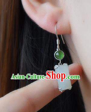 China Classical Cheongsam Earrings Traditional Jade Ear Jewelry Accessories