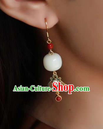 China Traditional Jade Ear Jewelry Accessories Classical Cheongsam Enamel Earrings