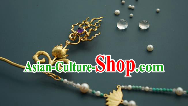 China Tang Dynasty Princess Hair Stick Traditional Beads Tassel Hairpin Handmade Hair Accessories