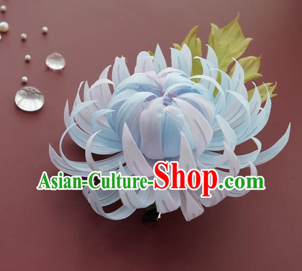 China Traditional Silk Chrysanthemum Hair Stick Handmade Hair Accessories Song Dynasty Hairpin