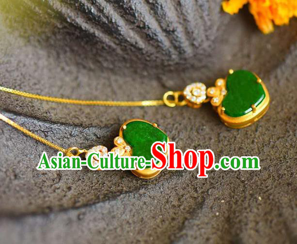 Handmade China Cheongsam Crystal Long Earrings Traditional National Jewelry Accessories Jadeite Eardrop