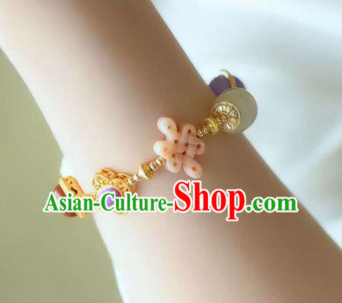 China Handmade Amethyst Bracelet Traditional Jewelry Accessories National Hetian Jade Bangle
