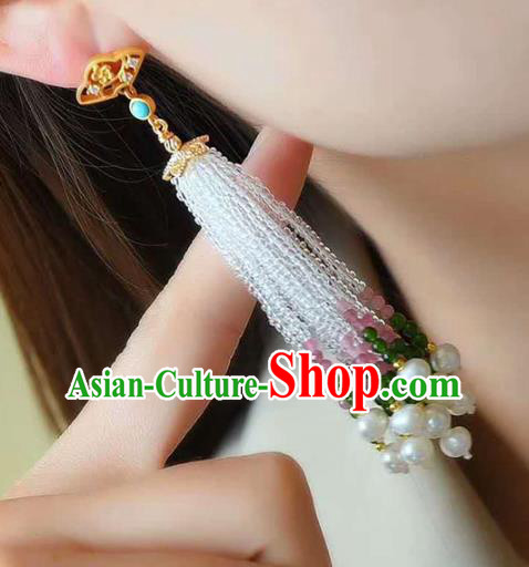 Handmade China Cheongsam Beads Tassel Eardrop Accessories National Earrings Traditional Jewelry