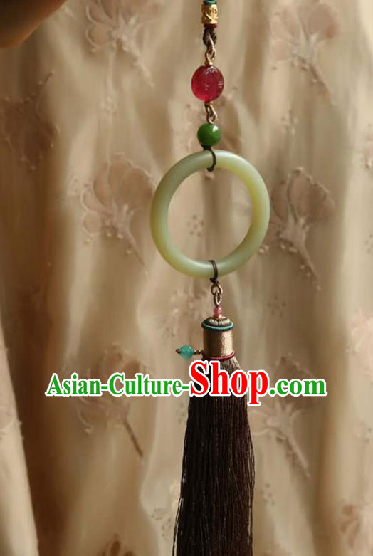 Chinese Classical Tassel Waist Accessories Handmade National Belt Jade Pendant