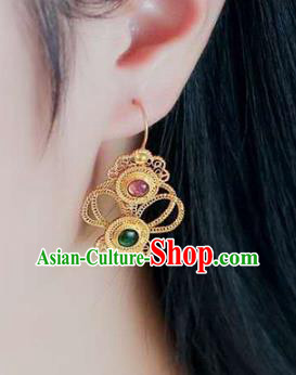 Handmade China Cheongsam Earrings Traditional Ming Dynasty Palace Eardrop Accessories National Jewelry
