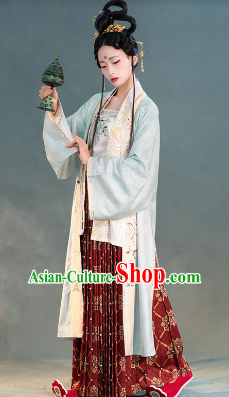 China Ancient Palace Lady Hanfu Costume Traditional Song Dynasty Court Princess Historical Clothing