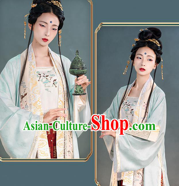 China Ancient Palace Lady Hanfu Costume Traditional Song Dynasty Court Princess Historical Clothing