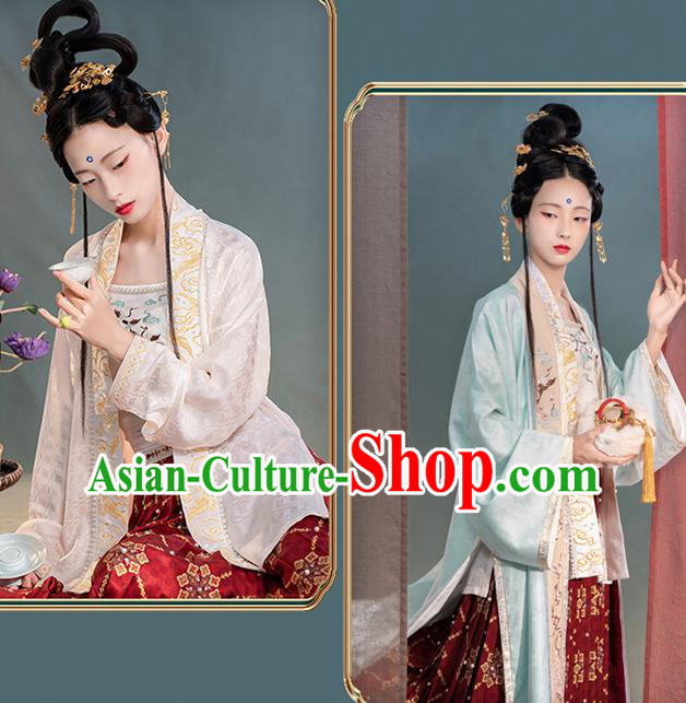 China Ancient Palace Lady Hanfu Costume Traditional Song Dynasty Court Princess Historical Clothing
