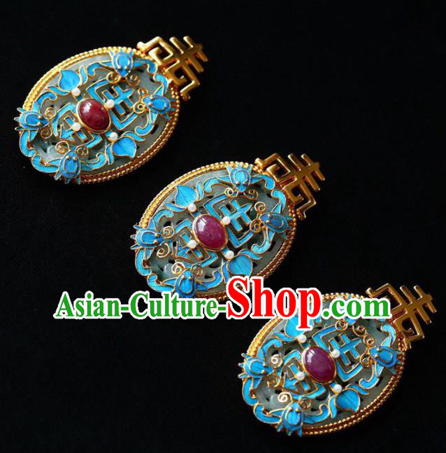 Chinese Classical Jade Necklet Pendant Handmade Accessories National Ruby Necklace