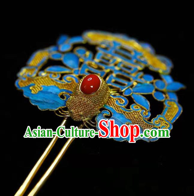 Chinese Qing Dynasty Court Hair Accessories National Traditional Wedding Hairpin