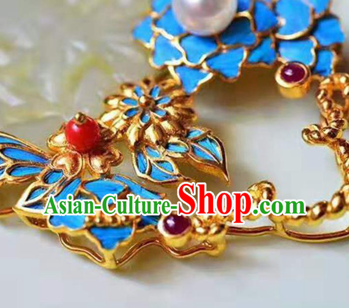 Chinese Classical Jade Vase Necklet Pendant Handmade Pearl Accessories National Necklace