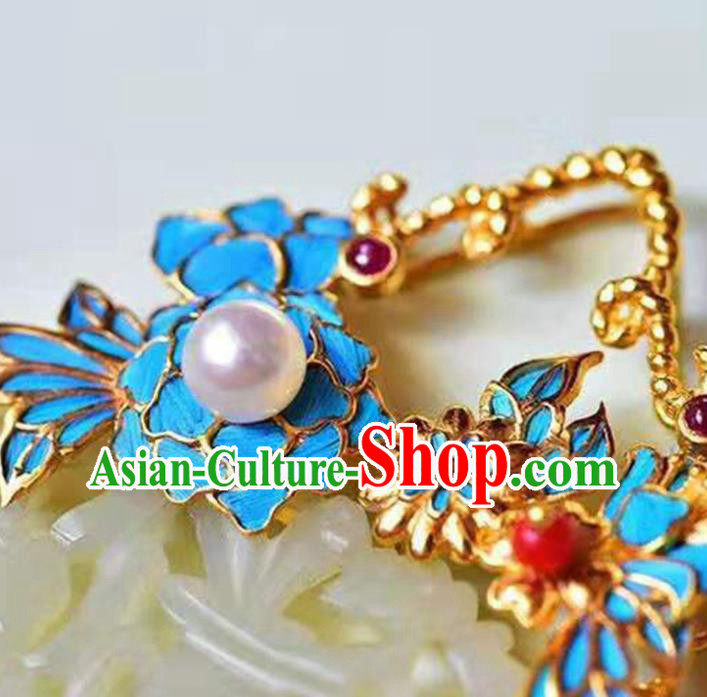 Chinese Classical Jade Vase Necklet Pendant Handmade Pearl Accessories National Necklace