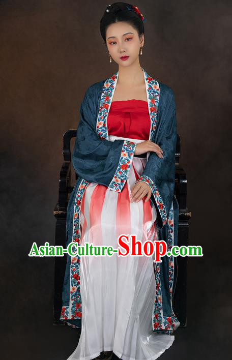 China Traditional Song Dynasty Court Woman Historical Clothing Ancient Noble Concubine Embroidered Hanfu Costumes