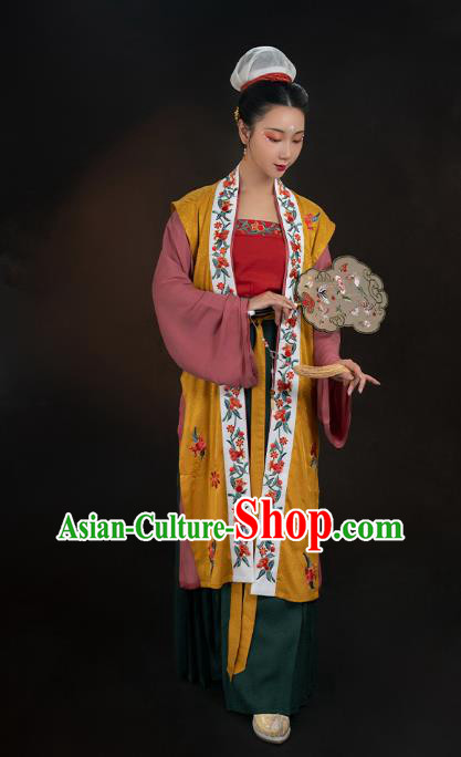 Traditional China Song Dynasty Imperial Concubine Hanfu Clothing Ancient Court Beauty Historical Costume Full Set
