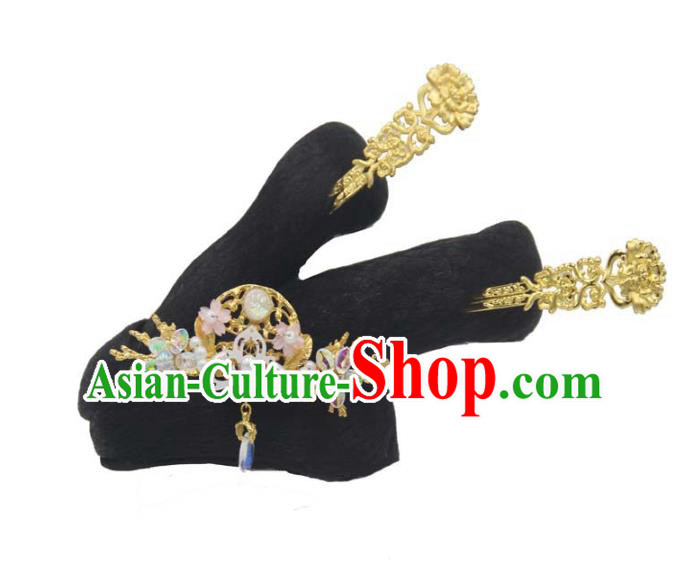 Chinese Ancient Princess Hair Chignon and Hair Accessories Traditional Song Dynasty Noble Lady Wigs