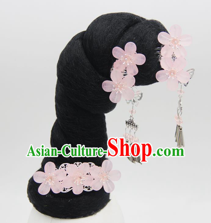Chinese Ancient Palace Lady Wigs Sheath Headwear Tang Dynasty Court Maid Hair Chignon