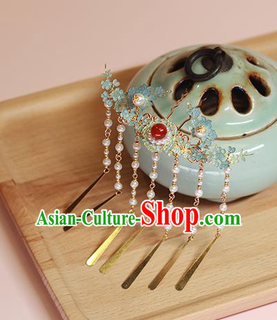 Chinese Traditional Hanfu Hair Stick Ming Dynasty Court Tassel Hairpin