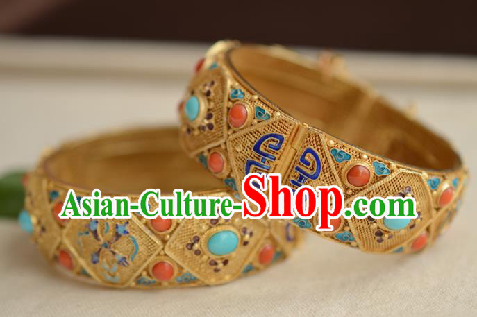 China National Cloisonne Bracelet Jewelry Traditional Handmade Qing Dynasty Filigree Bangle Accessories