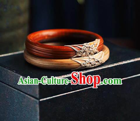 China Traditional Wood Bracelet Accessories Smilax Wristlet Classical Bangle Jewelry