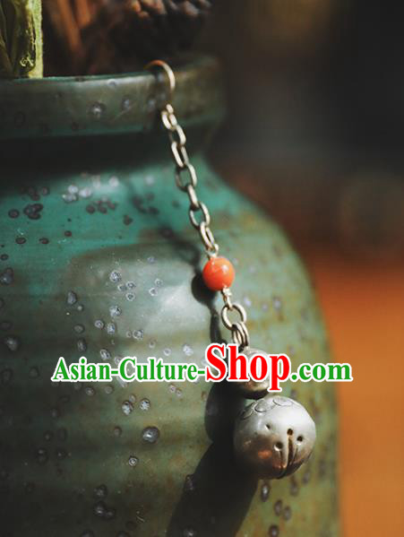 Handmade Chinese Silver Gourd Eardrop Classical Cheongsam Earrings Accessories Traditional Ear Jewelry