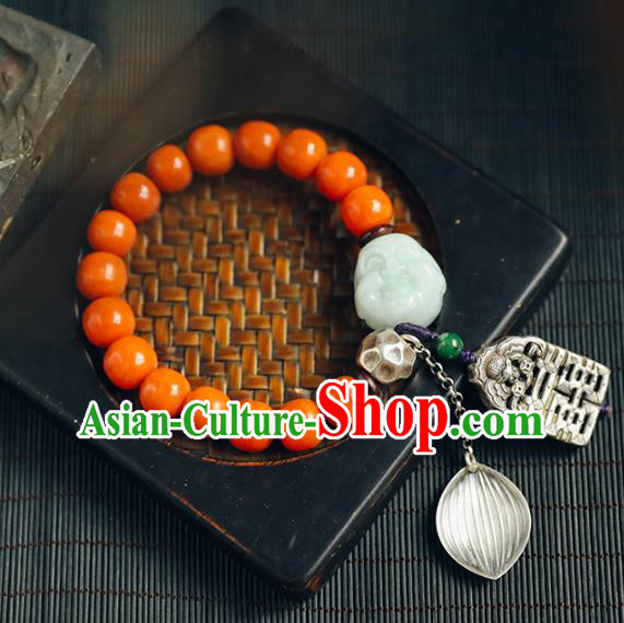 China Traditional Agate Beads Bracelet Accessories Wristlet Classical Jade Bangle Jewelry