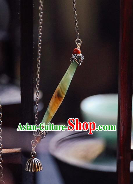 Chinese Handmade Ethnic Necklet National Coloured Glaze Necklace Classical Cheongsam Silver Jewelry Accessories