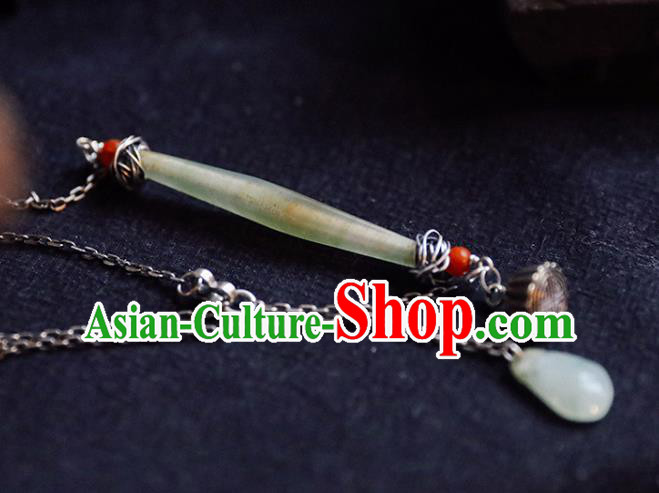 Chinese Handmade Ethnic Necklet National Coloured Glaze Necklace Classical Cheongsam Silver Jewelry Accessories