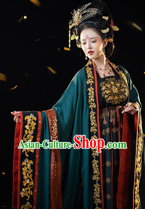 China Ancient Court Queen Embroidered Hanfu Dress Traditional Tang Dynasty Imperial Empress Historical Clothing Full Set