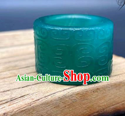 China National Jade Carving Ring Handmade Jewelry Accessories Traditional Thimble