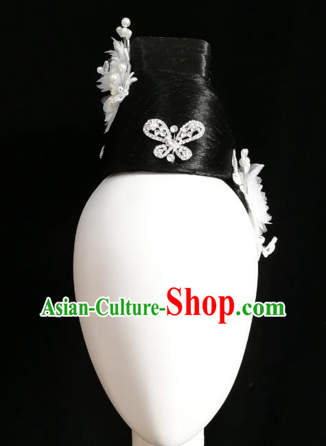 Traditional China Handmade Umbrella Dance Wig Chignon Fan Dance Stage Show Hair Accessories Classical Dance Headwear