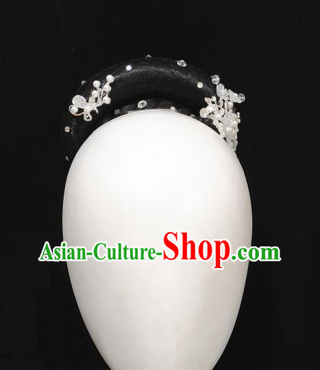 Traditional China Handmade Lotus Dance Wig Chignon Stage Show Hair Accessories Fan Dance Headdress