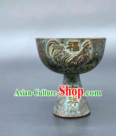 Handmade Chinese Wine Cup Ornaments Traditional Brass Craft Liqueur Cup