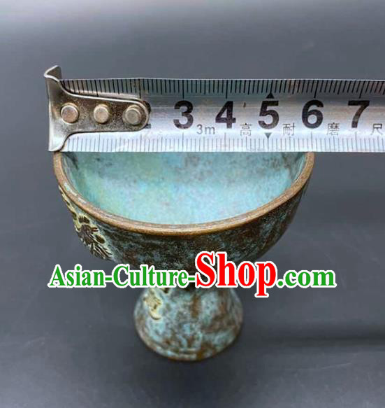 Handmade Chinese Wine Cup Ornaments Traditional Brass Craft Liqueur Cup
