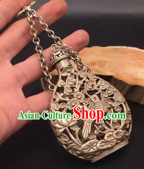 Chinese Classical Ethnic Accessories Handmade Carving Plum Bird Brooch National Sachet Pendant Jewelry